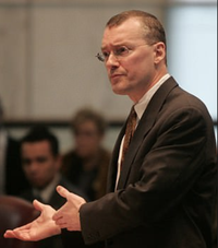 Photo of David Buckel that was taken during a trial.