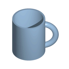 A continuous deformation (a type of homeomorphism) of a mug into a doughnut (torus)