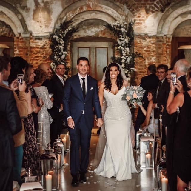 Brynn Gingras and her husband during their wedding in August 2019