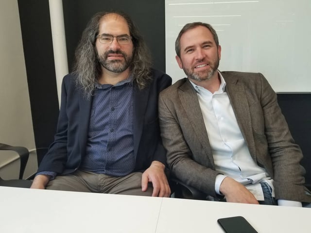 David Schwartz pictured with Brad Garlinghouse, CEO at Ripple