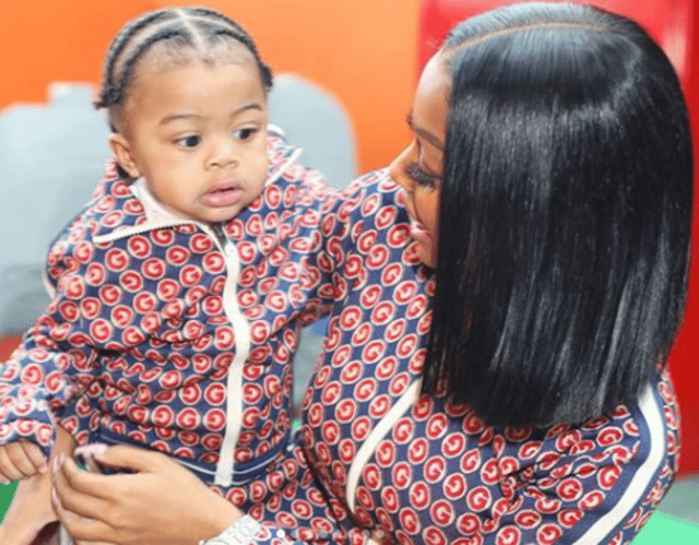 Jayda with her son Loyal at his first birthday party.