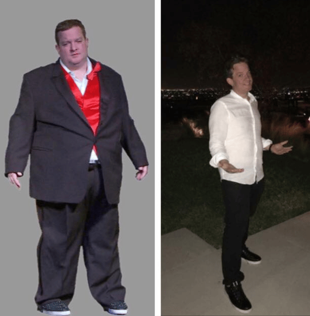 Jeff Beacher before and after photo of his weight loss (2015-2017)