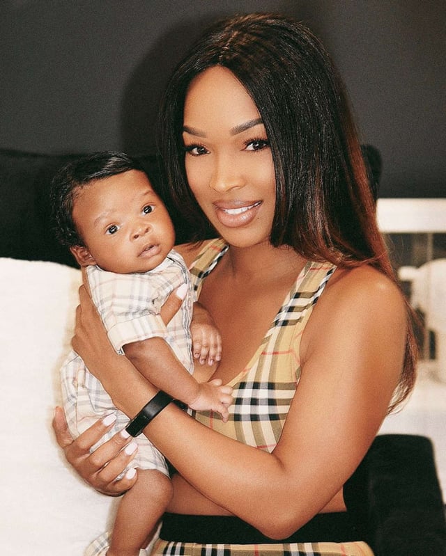 Malika Haqq pictured on Instagram with her son