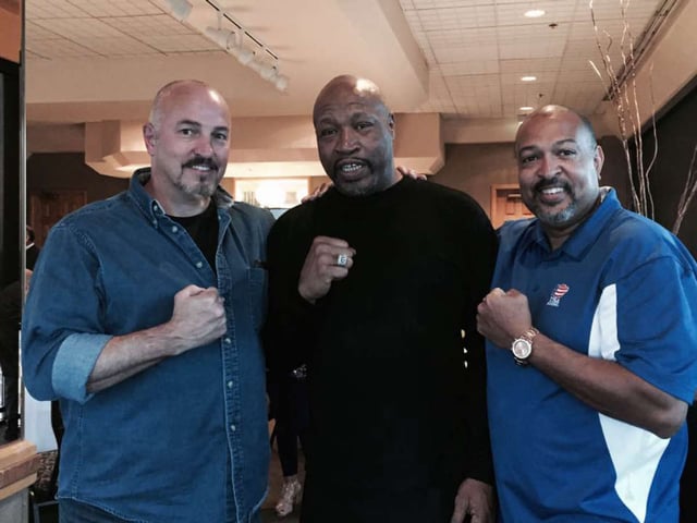 Trent Morrison, Ray Mercer, Coach Smitty (L to R)