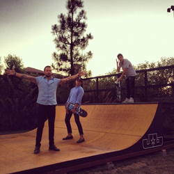 Skateboarding with Justin Bieber and Carl Lentz
