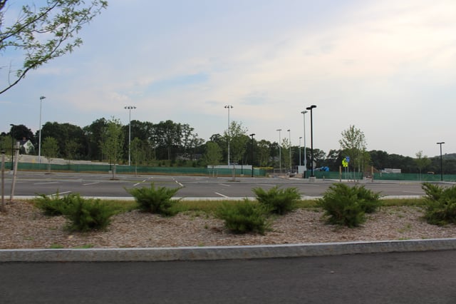 Unfinished athletic fields, the location former Plymouth North High School