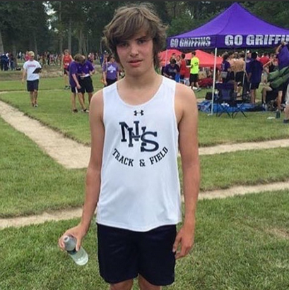 Tyler Levy running cross-country