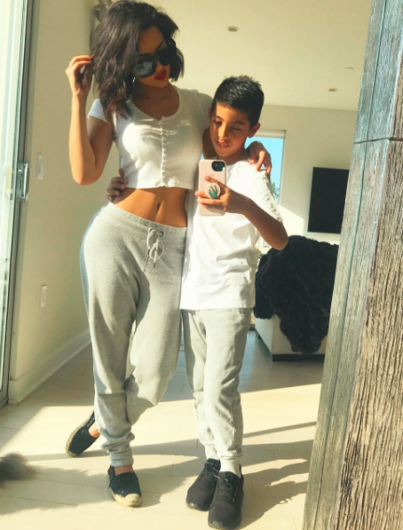 With her son, Jaden