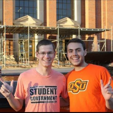 Andrew Steadley with a friend