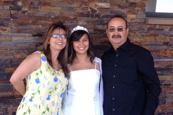 Manuel Paniagua with his wife and daughter Vanessa Paniagua