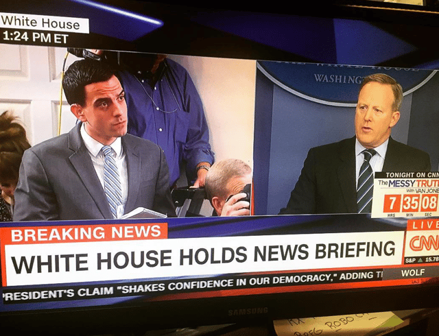 Asking Sean Spicer a question