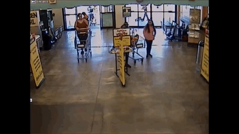 This is a bit of the footage of Cindy inside the store.
