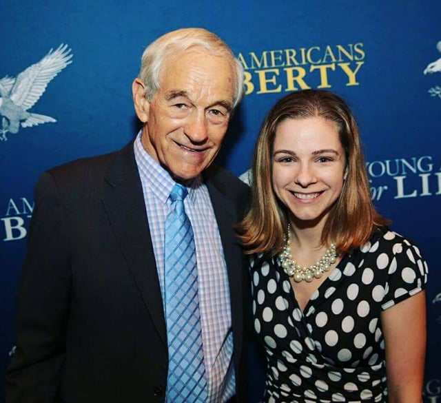 Photo of Julie with Ron Paul