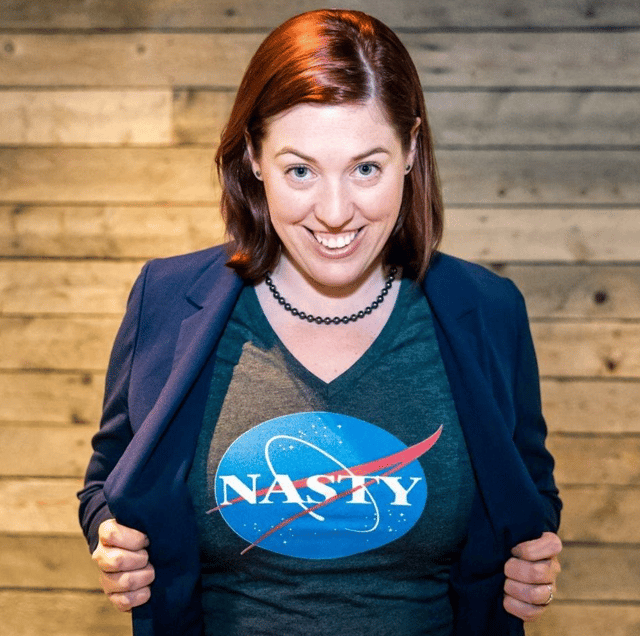 Van Houten wears her "Nasty" NASA t-shirt as a commemoration to "Nasty Woman".
