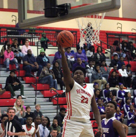 Ellis on the court going in for a layup