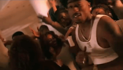 2Pac in the music video for the "California Love" remix
