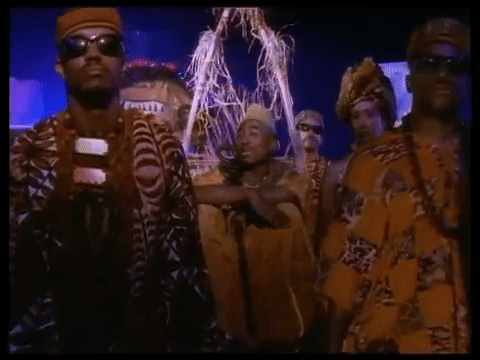 2Pac is an African king in the Digital Underground's "Same Song"