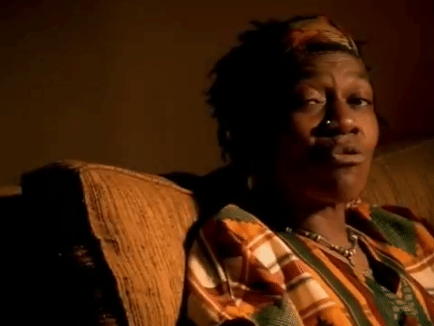 Afeni Shakur in the beginning of the "Dear Mama" music video