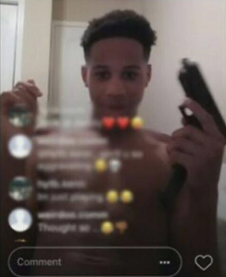 Malachi pictured during the Instagram Live stream