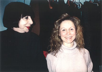 Lotte Berk (left) and Burr Leonard (right) in London, 1991