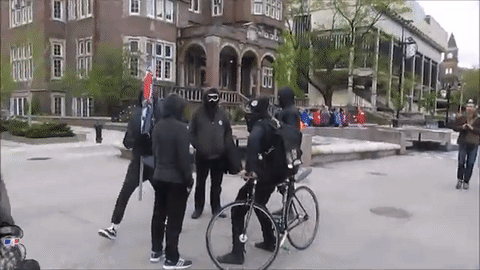 O'Dea harassing a man who started to record him and Antifa