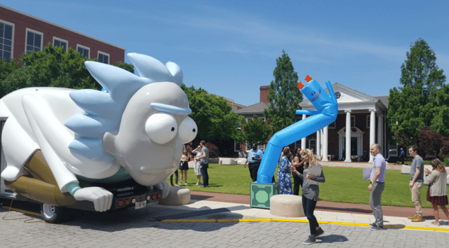 The Rickmobile and Mr. Meeseeks