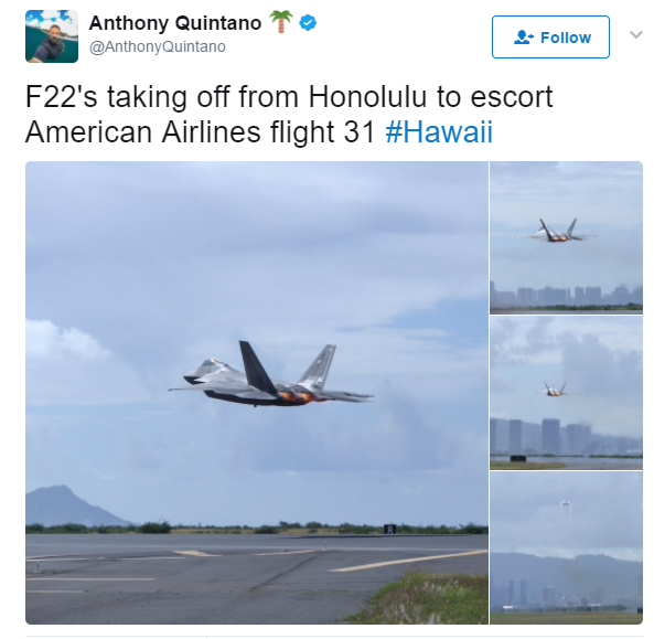 Fighter Jets Taking Off to Escort the American Airlines Flight to Landing