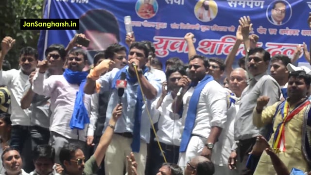 Chandrashekhar Azad giving a speech at Jantar Mantar Rally