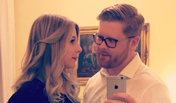 With her fiancé, Tyler Ferguson