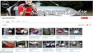 homepage of YouTube channel Supercars of London