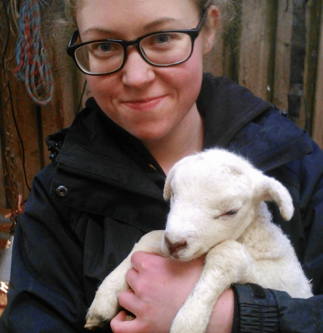 Ellen with a lamb