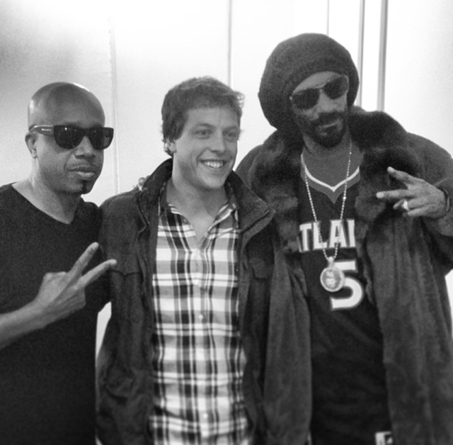 Kevin with MC Hammer and Snoop Dogg.