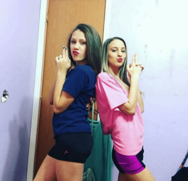 Photo of Madison (left) with her friend.