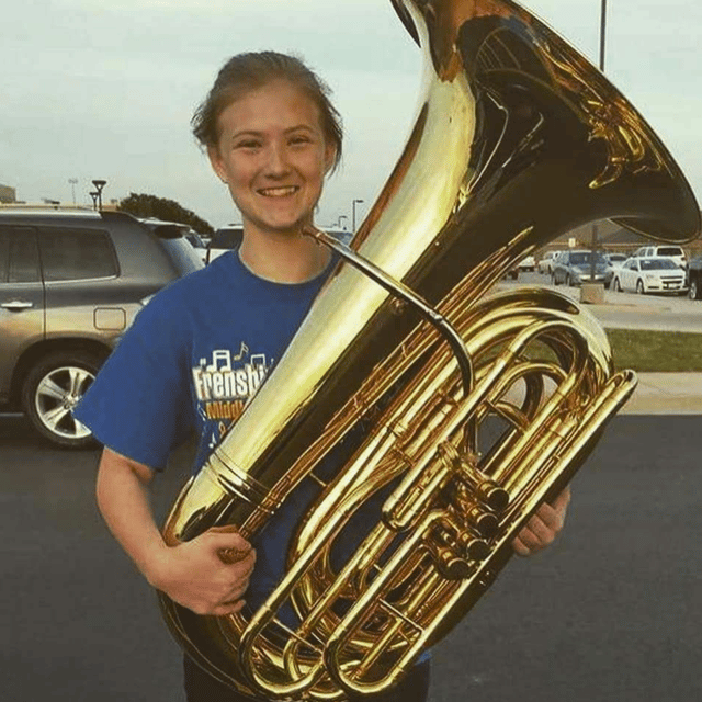 Madison with her Tuba.
