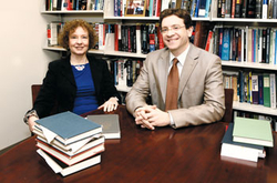Photo of Julian and his mother Viviana Zelizer at Princeton, where they both teach