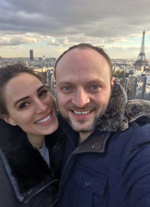 In Paris with her husband