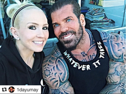 Sara Heimis's photo on Instagram, shared on the day Rich Piana died (August 25, 2017)