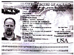Stephen Paddock's passport; he applied for and received one in 2010