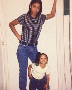 A young Ashley Burgos with her mother Bernice Burgos
