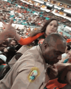 Gif of the moments when Officer Douglas Ross punches Bridget Freitas.