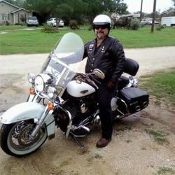 Photo of Stephen Willeford riding his motorcycle.