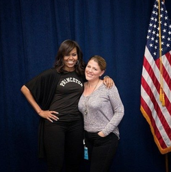 Photo of Chelsea Lauren with Michelle Obama.