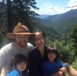 Photo of Robert Strong with his wife Anna Song and their two children