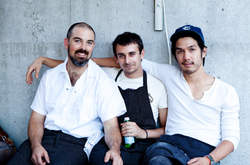 Charlie Hallowell with his co-workers.