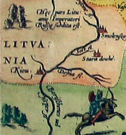 A fragment of Russiae, Moscoviae et Tartariae map by Anthony Jenkinson (London 1562) published by Ortelius in 1570.
