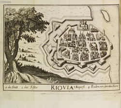 German-language sketch of Kiovia, 1686