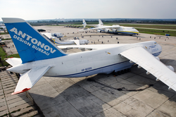 An-124, the largest aircraft ever mass-produced, designed by the Antonov in Kiev