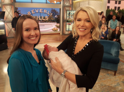 Photo of His wife Rebecca with Megyn Kelly holding Baby Hope.