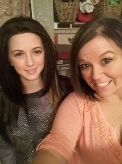 Selfie of Christin Johnson with her daughter who wears her new hair.