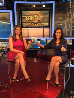 Lauren Simonetti with her co-host Cheryl Casone on their show FBN:am.